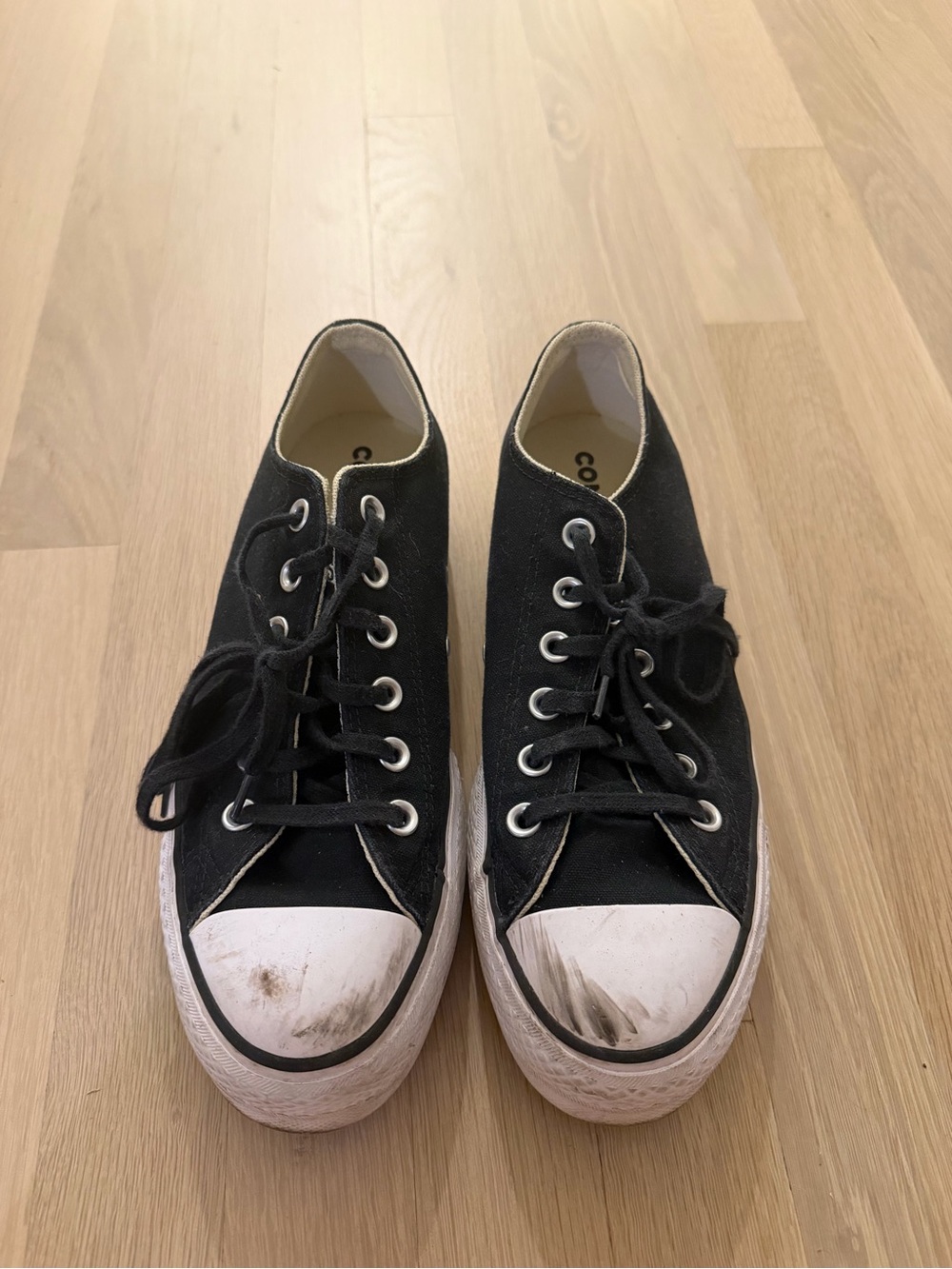Converse Classic Low Top Black Canvas Lace-Up Sneakers for Women